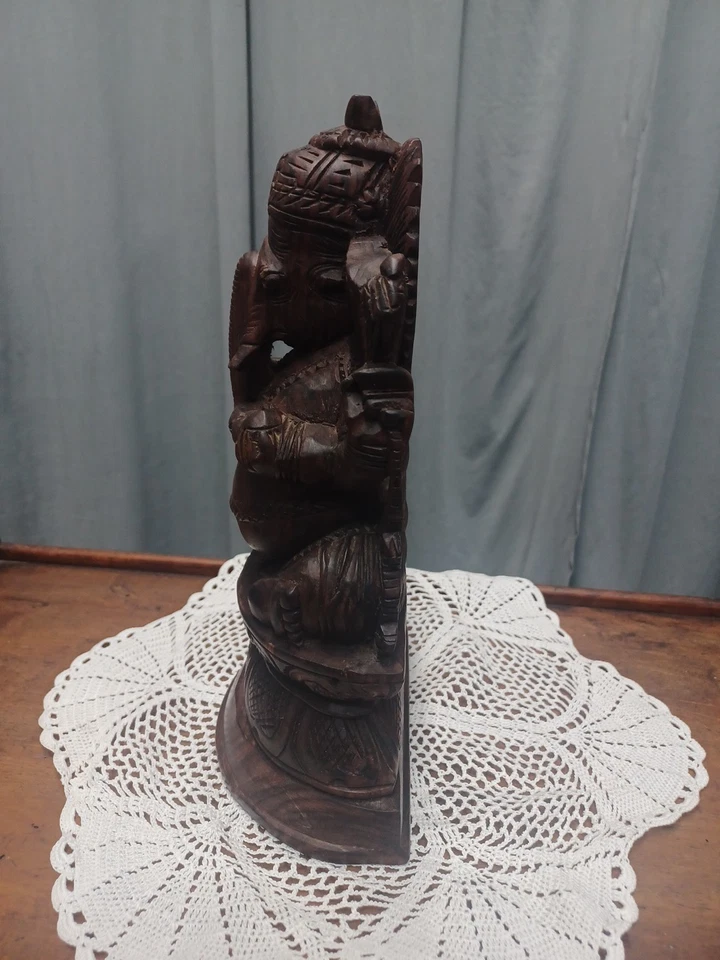 Statua In Legno Massello Ganesha Epoca 900 - Immagine 2 di 4