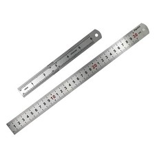2 Piece Stainless Steel Ruler Set 6" & 12" Measuring Metric Imperial Engineer