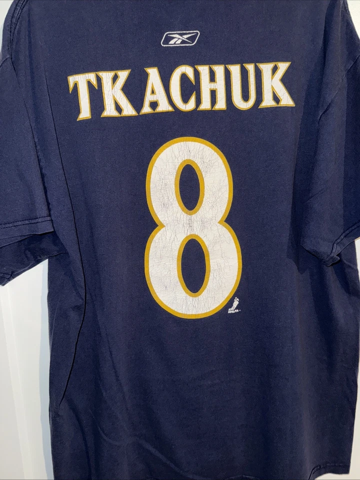 Camiseta Atlanta Thrashers Tkachuk Azul Marino Reebok NHL Para Hombre Talla Grande Foto 2 de 4