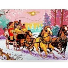 Printed needlepoint Canvas Coach Ride Canvas Only 24x50 Inch Gobelin L