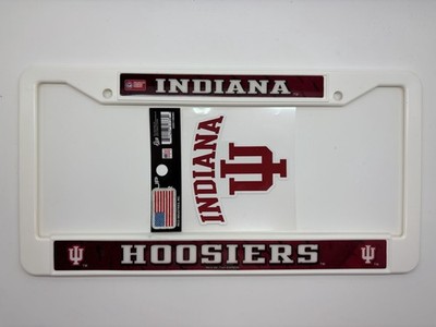 Indiana Hoosiers License Plate Frame with a 4'' x 4'' INDIANA Decal