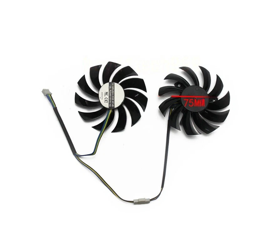 2psc 75MM Cooler Fan For MSI GeForce GTX 580 570 560 560Ti 465 PLD08010S12HH - Image 3 of 4