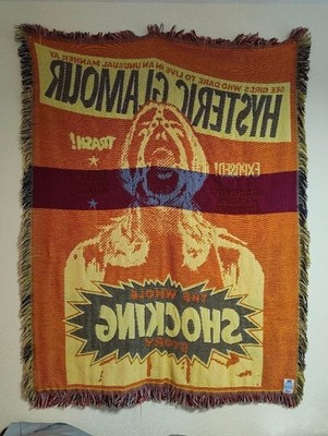 HYSTERIC GLAMOUR フリンジ付きブランケット Hysteric Glamour Fringe Blanket Edgy Girl Graphic Throw Rare Japan
