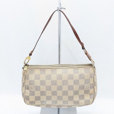 LOUIS VUITTON Damier Azur Pochette Accessoires Tasche Weiß N51986 CA1078 Auth LV