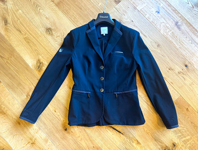 Samshield Damen Reit-Turnierjacket schwarz mit schwarzem Glitzer mit Knopfleiste