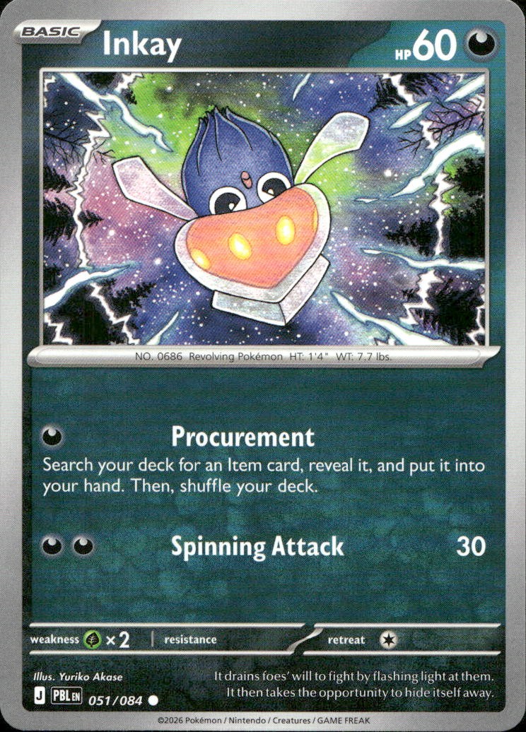 Inkay 51/84 ME05 Pitch Black C NM English Pokémon