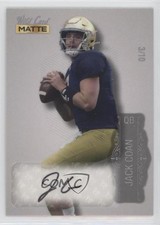 2022 Wild Card MATTE Silver - Platinum Foil /10 Jack Coan Rookie Auto RC v7j. rookie card picture