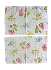 Wamsutta Pillow Cases Vintage Flowers Superlin Set of 2 Retro Made USA