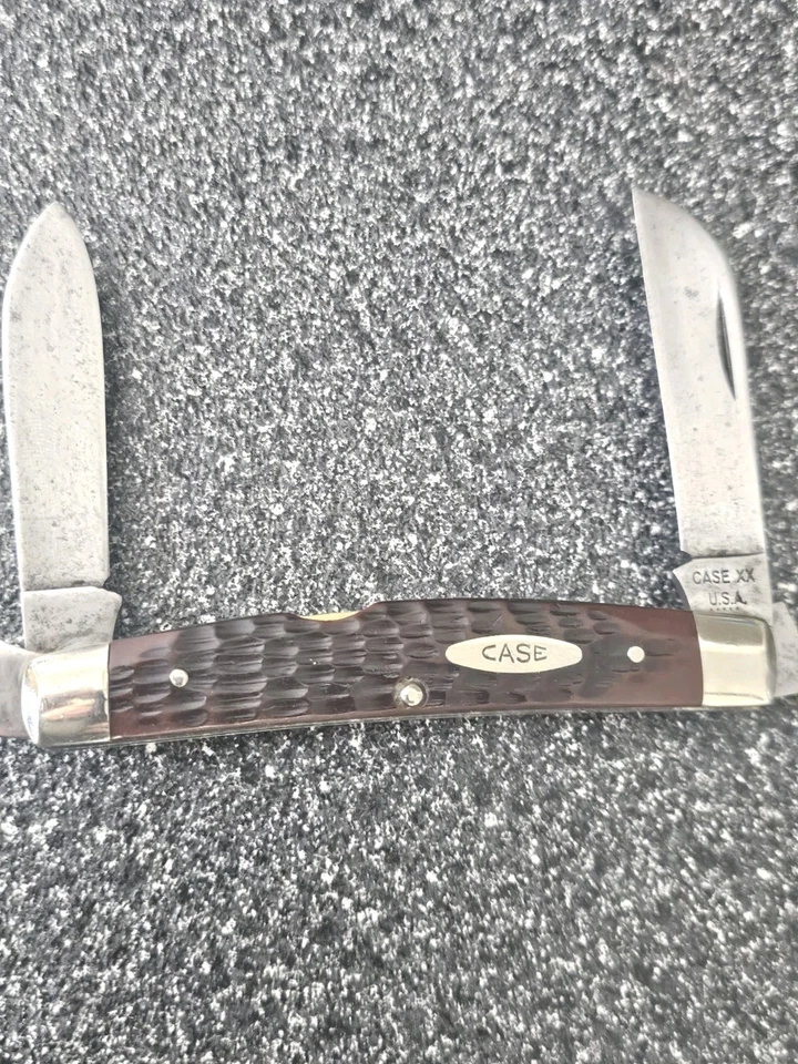 Cuchillo de Bolsillo Case XX USA 6488 1975 5 Puntos Grande Congreso Rojo Hueso Plantado De Colección  Foto 4 de 4