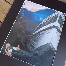 Collage Art PRINT "Out of This World Vacation" Matting Original Handmade Analog