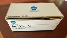 MINOLTA MAXXUM AF 75-300MM F/4.5-5.6 MACRO Zoom Lens with Hood in Original Box.