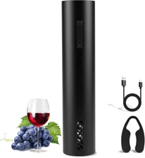 Electric Wine Opener, Rechargeable Battery Operated Wine Bottle Opener with Foil