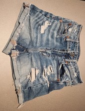 Womens American Eagle Distressed Jean Shorts Super Stretch Size 00