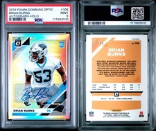 BRIAN BURNS 2019 PANINI DONRUSS OPTIC SILVER AUTOGRAPH /99 PSA 9 POP 4