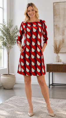 VEGAS Paris Kleid 3/4-Arm - ''Ruby Flow'' - Lieblingsteil - Musthave - MEGA - NEU