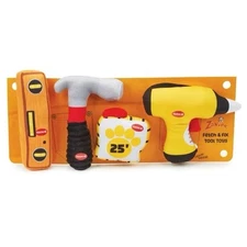 Zanies Tools Dog Toy 4 Pieces Pet Plush Crinkle Squeaker Puppy Construction Toys