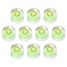 10pcs Round Bubble Level 12x7mm Mini Circular Bullseye Spirit Levels, Green