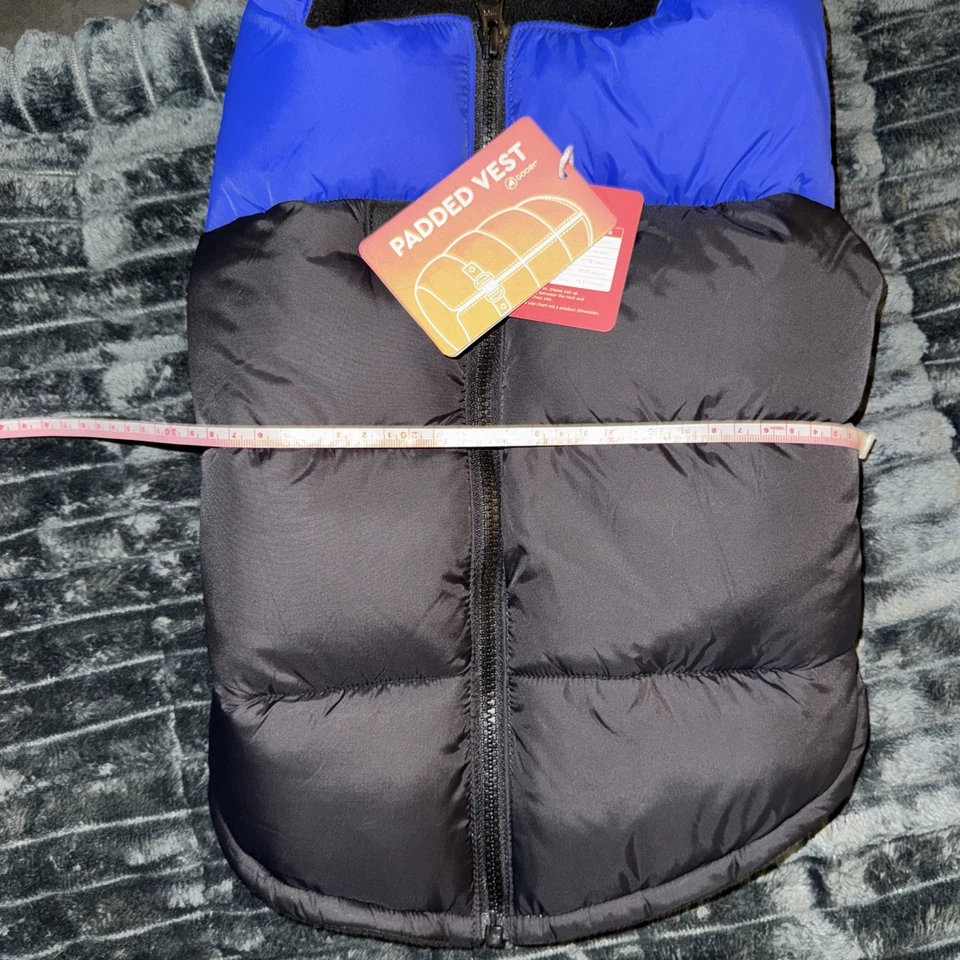 XLarge XL Gooby Puffer Vest Dog Jacket Warm Zip Up Vest Fleece D Ring Leash - Image 3 of 4