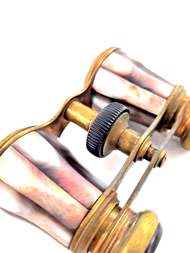 Opera Glasses Binoculars Brass And Mother of Pearl IN Case Antique by Alfred - Picture 6 of 16