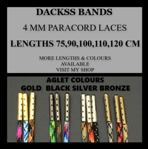 550 Paracord Strong Laces Metal Aglet Snow Ski Hiking Boots Trainers Doc's - Picture 1 of 23