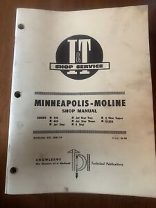 Minneapolis Moline 335 445 jet star super tractor service repair shop manual