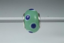 Green With Blue Dots Glass And Silverstone Be...