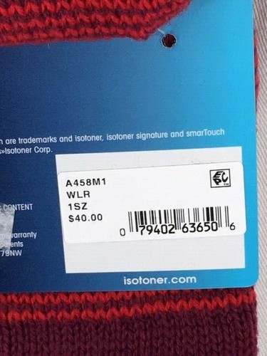 Guantes forrados SmartTouch SmartDRI con puño a rayas tejido isotoner talla única nuevos con etiquetas - Imagen 7 de 8