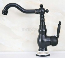Oil Rubbed Bronze Swivel Single Lever Bathroom Basin Faucet Sink Mixer Tap