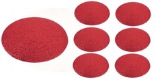 Pack of 6 Red Glitter Oval Placemats - 42cm x 30cm - Christmas Tableware-(ES597)
