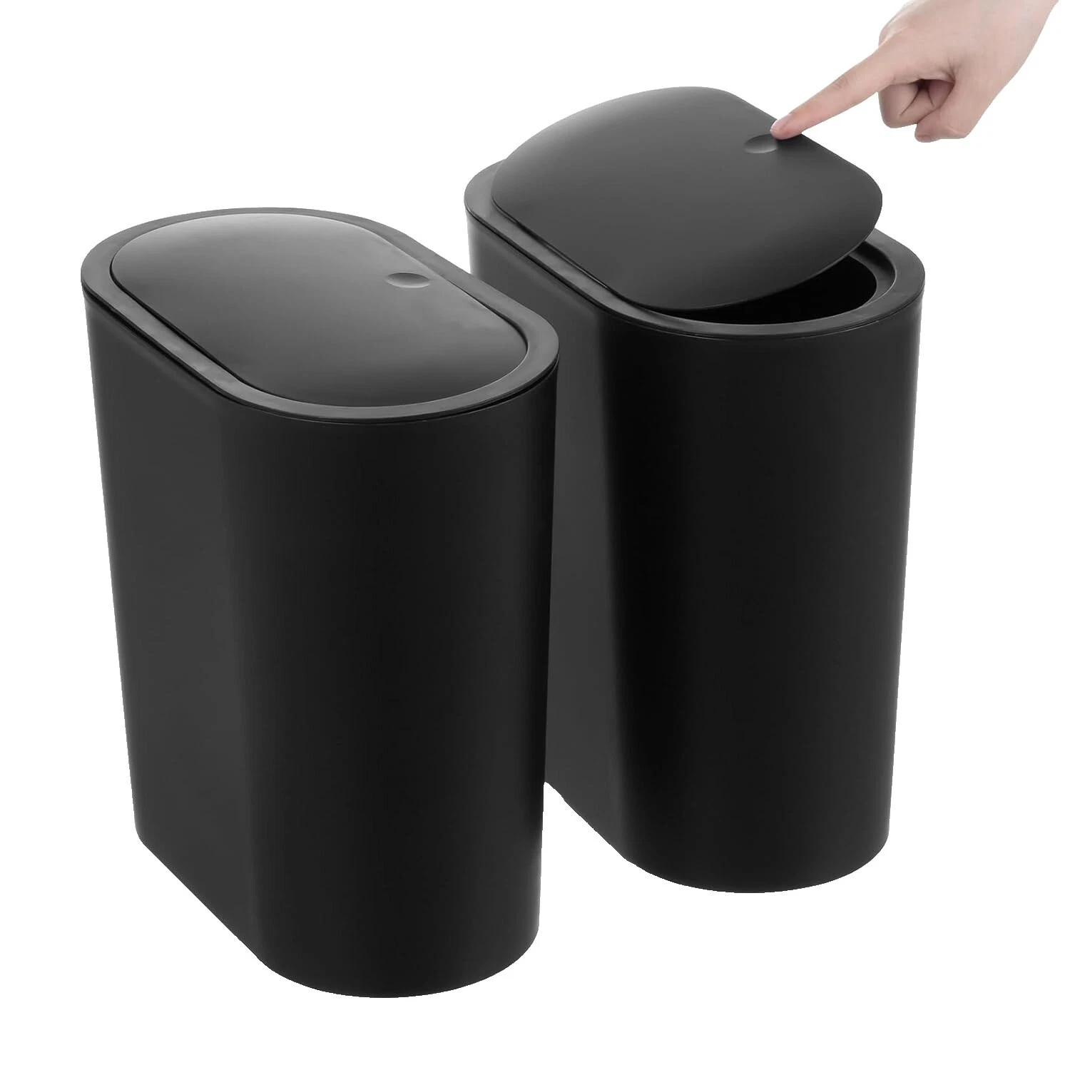 Black Plastic Household Trash Cans & Wastebaskets