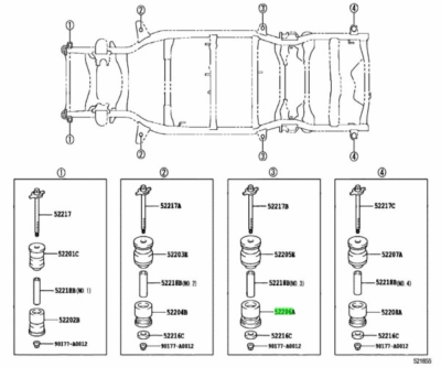 バイイー TOYOTA SequoiaCushion Cab Mounting Lower Genuine JDM OEM 52206