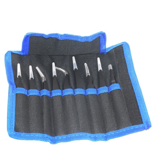 9Pcs ESD Anti-Static Tweezer Set Tweezers Maintenance Tool Stainless Steel AU - Picture 4 of 11