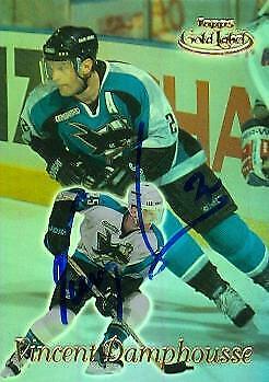 Vincent Damphousse signierte Hockeykarte (Haie) 2000 Topps goldenes Etikett #79 - Bild 1 von 1
