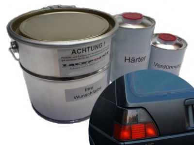 3,5 Liter Set 2K Autolack Schwarz Matt kein Klarlack nötig Tuning Lackpoint !