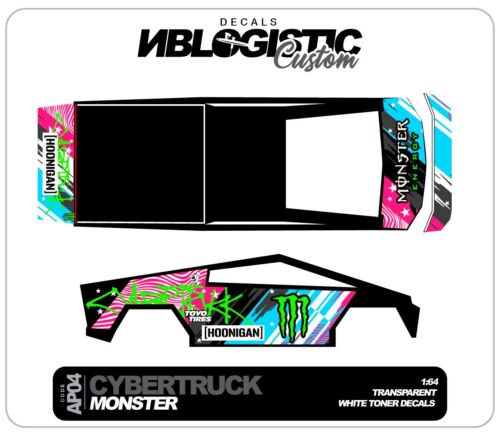 Tesla Cybertruck Universal WaterSlide Decal for hot wheels 1/64 Scale 03