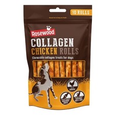 Rosewood Collagen Chicken Rolls 10pc Dog Treats 70g Dog Health Chew Treat