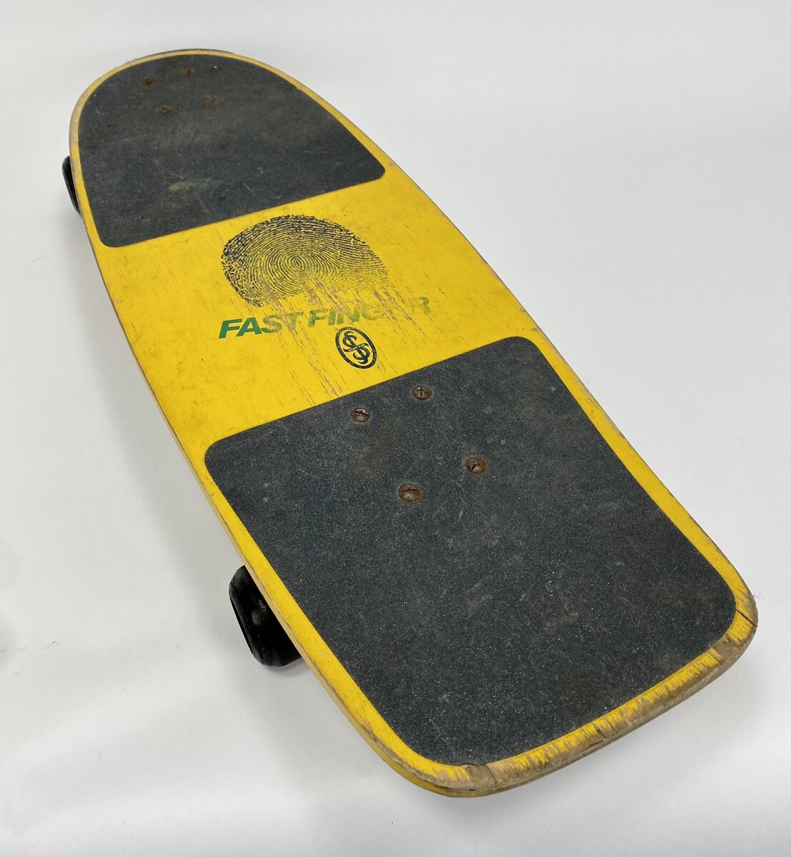 Vintage Yellow Skateboard 1980's Sport Fun Fast Finger Vintage Yellow Skateboard 1980's Sport Fun Fast Finger