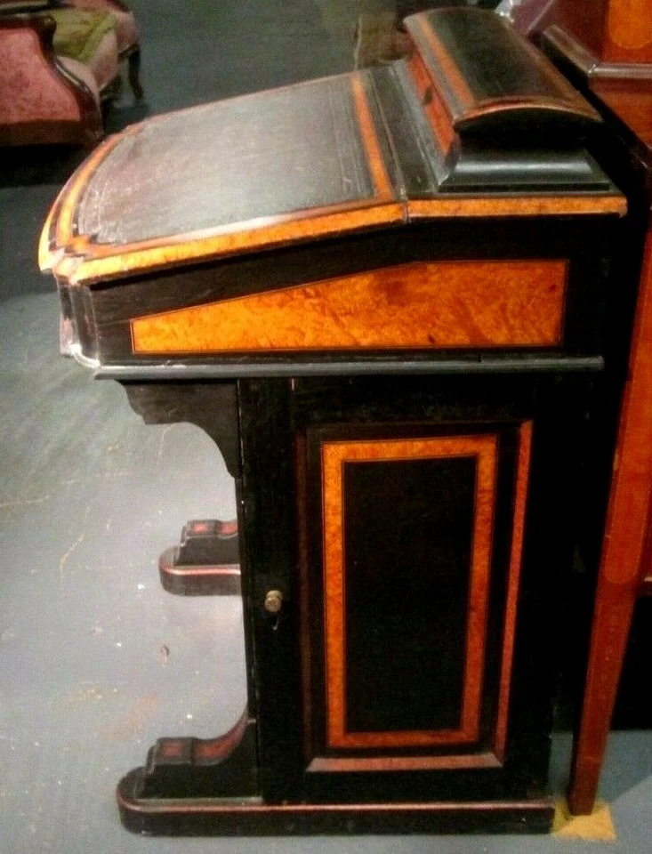 ANTIGUO ESCRITORIO VICTORIANO DAVENPORT_DIMINUTIVO TAMAÑO RARO_BOSTON ESTATE ¡TAMAÑO RARO! Foto 2 de 4