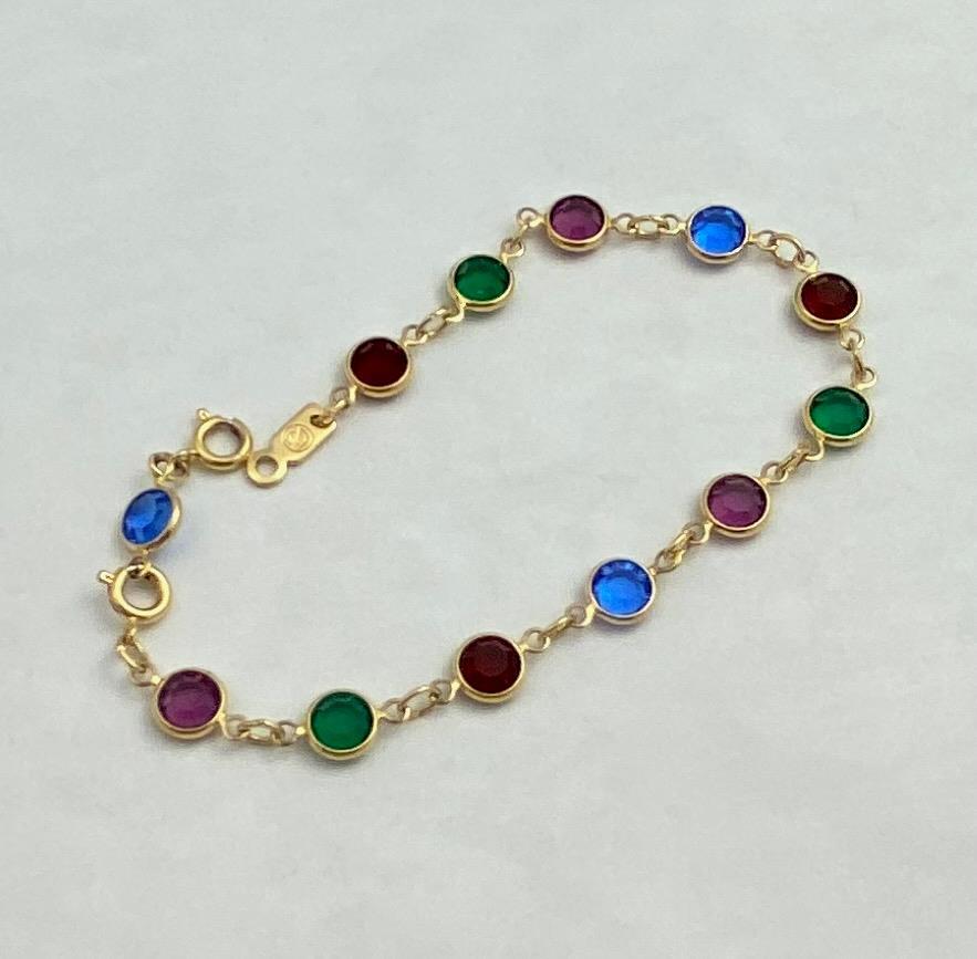 Authentic Swarovski Multicolor Bezel Set Crystal … - image 1