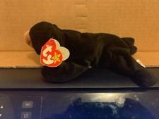 Ty Beanie Baby Blackie The Bear Plush Toy
