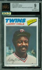 1977 TOPPS LOA 375 LARRY HISLE UNISSUED  PROOF PAIR BGS 9 MAC SOLO FINEST $350 *