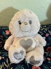 Care Bears 25th Anniversary Tenderheart White Fuzzy Swarovski Crystal Eyes