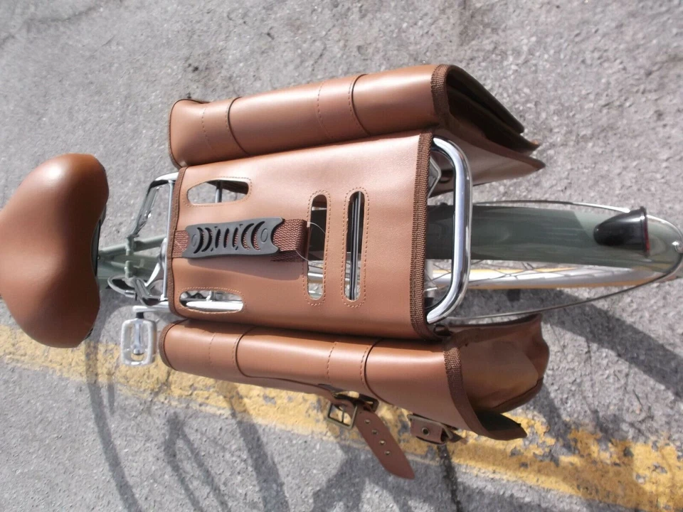 Retro Removable Bicycle Saddle Bags dual double with handle Germany - Image 4 of 4