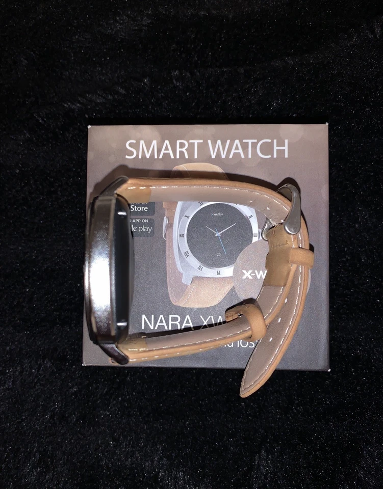 Xlyne Nara XW Pro Gehäuse silber Lederarmband braun Fitnesstracker - NEU X-Watch, Foto 3 von 5