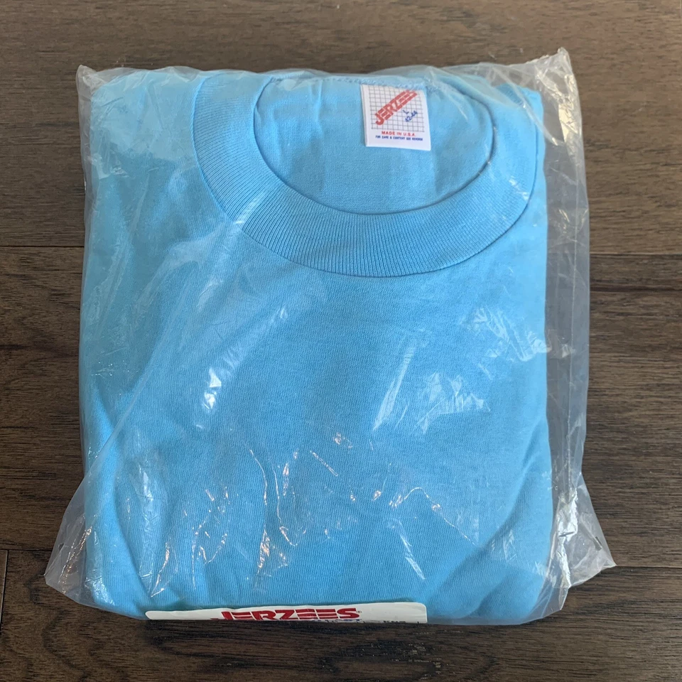 NUEVO DE COLECCIÓN Jerzees Aqua Blue Camisetas 390M Paquete de 6 Colores Grandes KNB NOS Stock Muerto Foto 4 de 4