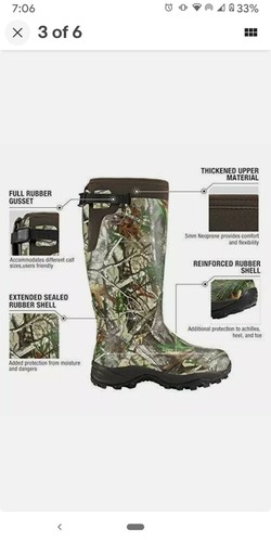 HISEA Apollo Basic Hunting Boots Men Waterproof Insulated Rubber Boots Ra... - 第 4/8 張圖片