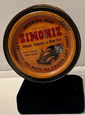 Vintage Simoniz Car Wax Old Tin Can Advertising 7 Oz Car Graphics