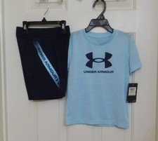 NWT 2pc Under Armour Blue Logo Shirt  Navy Logo Shorts sz 4t