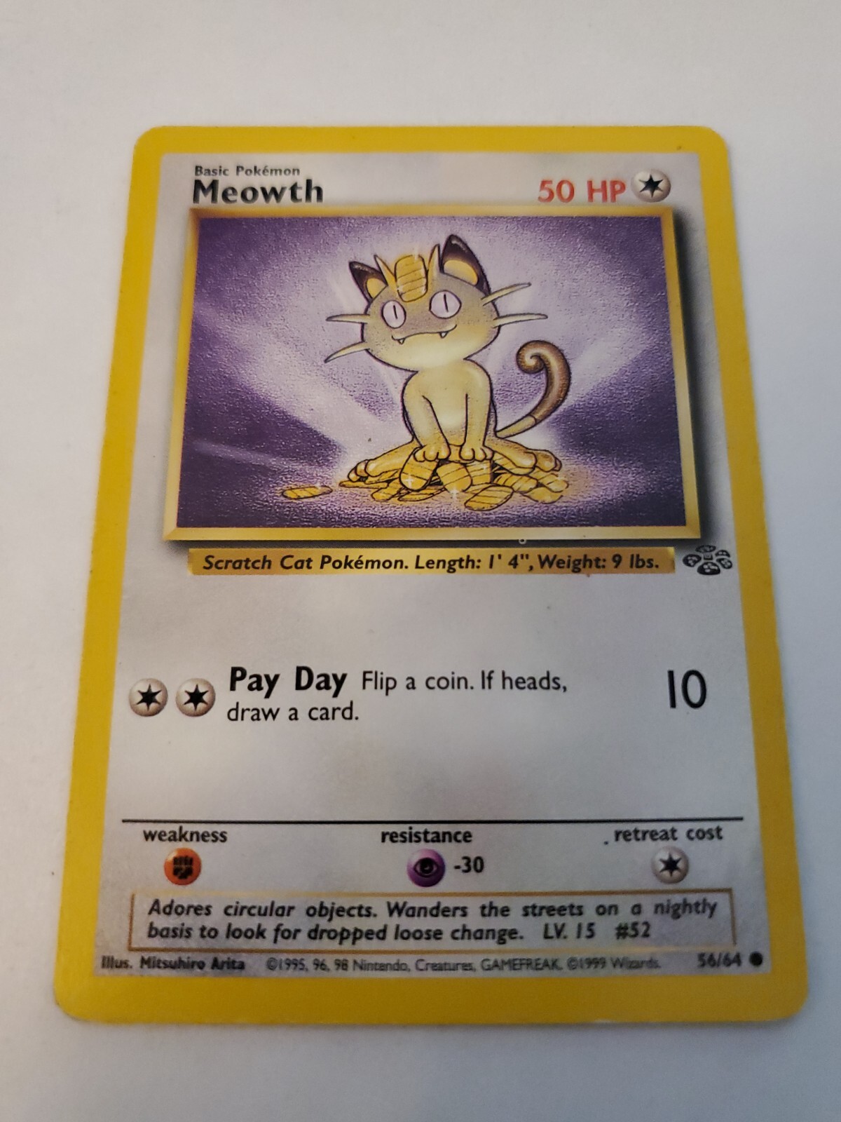 Pokémon TCG Meowth Jungle 56/64 Regular Unlimited Common