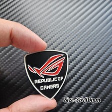 1x Desktop Laptop Asus Republic of Gamers Aluminium Stickers Badge 35x40mm